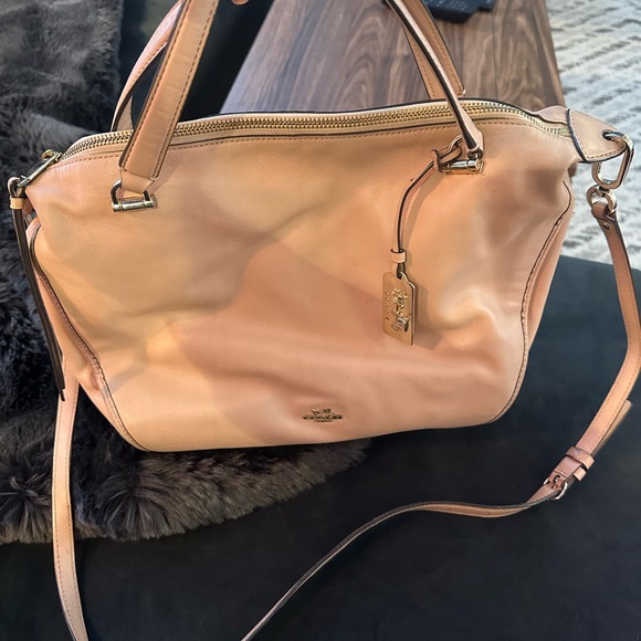 Light Pink Leather Coach Satchel Purse - Picture 2 of 6